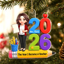 Load image into Gallery viewer, Personalized Teacher Acrylic Ornament Colorful Classroom Gift