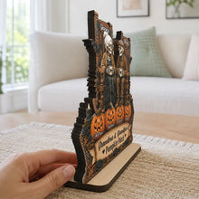 Load image into Gallery viewer, Personalized Skeleton Couple Wooden Plaque Gift for Family Halloween Decor