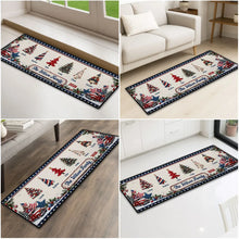 Load image into Gallery viewer, Personalized Christmas Doormat Vintage Trucks Trees Family Gift