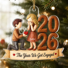 Load image into Gallery viewer, Personalized Acrylic Engagement Ornament Unique Gift for Couple