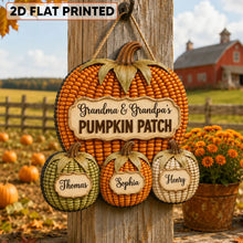Load image into Gallery viewer, Personalized Wooden Grandpa & Grandma Pumpkin Sign Gift