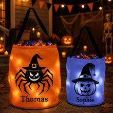 Load image into Gallery viewer, Personalized LED Light Up Halloween Basket for Kids Trick or Treating