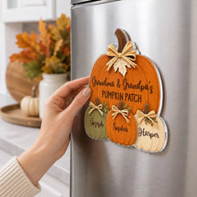 Load image into Gallery viewer, Personalized Fall Acrylic Magnet Rustic Pumpkin Gift for Grandma & Grandpa