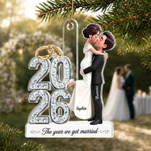 Load image into Gallery viewer, Personalized Acrylic Christmas Ornament Newlyweds Gift