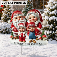 Load image into Gallery viewer, Personalized Christmas Gnome Yard Sign for Grandparents & Kids