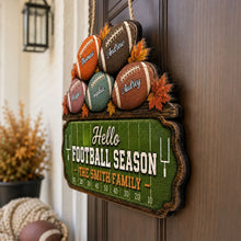 Load image into Gallery viewer, Personalized Rustic Wooden Football Family Sign Gift for Sports Fans
