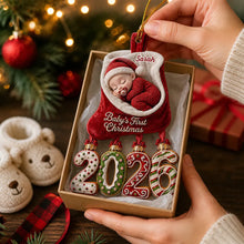 Load image into Gallery viewer, Personalized Baby's First Christmas Acrylic Ornament Gift for New Parents