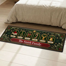 Load image into Gallery viewer, Personalized Christmas Doormat with Tree & Reindeer Icons | Unique Family Gift