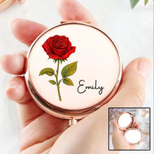 Load image into Gallery viewer, Personalized Metal Compact Mirror Custom Gift for Mom Sister