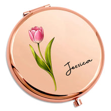 Load image into Gallery viewer, Personalized Metal Compact Mirror Custom Gift for Mom Sister