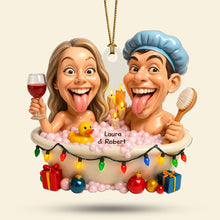 Load image into Gallery viewer, Create Laughs and Memories with Our Personalized Funny Bathtub Couple Ornament - Custom Photo Gifts For Couples Ornament PopCulturePrints