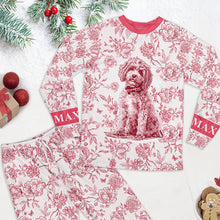 Load image into Gallery viewer, "Pajama Dreams with Your Furry Friend" - Toile de Jouy Pajama Set - Customizable Gifts for Dog Lovers Pajama Set MagicInPrints