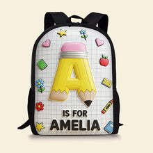 Load image into Gallery viewer, “Unleash Creativity!” Personalized Initial Letter School Bag - Custom Gifts for Kids Back to School Backpack MagicInPrints