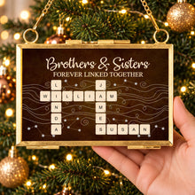 Load image into Gallery viewer, Personalized Family Crossword Frame Ornament Custom Gift for Siblings