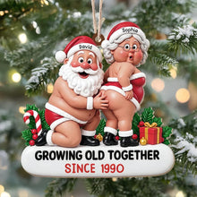 Load image into Gallery viewer, Personalized Wooden Ornament Playful Santa Couple Gift for Wife
