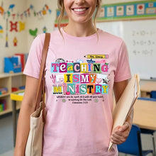Load image into Gallery viewer, Personalized Teacher T-Shirt with Colorful Teaching Quote Gift