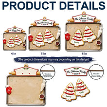 Load image into Gallery viewer, Personalized Wooden Family Tree Ornament Red Green Gift