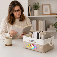 Load image into Gallery viewer, Personalized Cotton Linen Rope Basket for Kids' Toys Display Gift