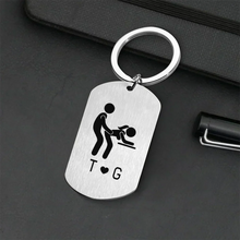 Load image into Gallery viewer, Personalized Metal Keychain Unique Romantic Gift for Couple