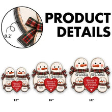Load image into Gallery viewer, Personalized Wooden Sign for Grandparents with Snowmen Design