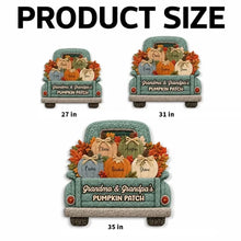 Load image into Gallery viewer, Personalized Autumn Pumpkin Truck Doormat Gift for Grandma and Grandpa