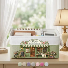Load image into Gallery viewer, Personalized Cotton Linen Rope Basket Cozy Book Lover Gift for Mom