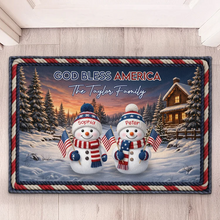 Load image into Gallery viewer, Personalized Snowman Family Doormat Unique Christmas Gift