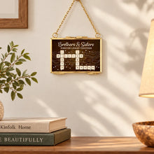 Load image into Gallery viewer, Personalized Family Crossword Frame Ornament Custom Gift for Siblings