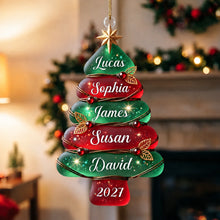 Load image into Gallery viewer, Personalized Family Christmas Tree Ornament Custom Names & Year Gift