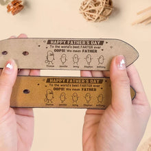 Load image into Gallery viewer, Personalized Leather Belt with Family Message Gift for Dad