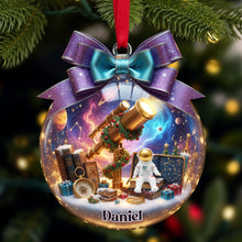 Load image into Gallery viewer, “Explore the Cosmos” - Telescope Night Sky Ornament - Personalized Gifts for Astronomy Lovers Ornament MagicInPrints