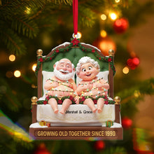 Load image into Gallery viewer, "Growing Old Together Since 1990" - Personalized Acrylic Ornament for Loving Couples - Perfect Custom Gift for Christmas, Anniversaries, or Special Occasions Ornament MagicInPrints