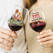Load image into Gallery viewer, Naughty Couple Wine Glass - Personalized Gift for Couples Wine Glass MagicInPrints
