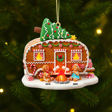 Load image into Gallery viewer, Celebrate the Holidays with Our Personalized Gingerbread Couple Camping Ornament Ornament MagicInPrints