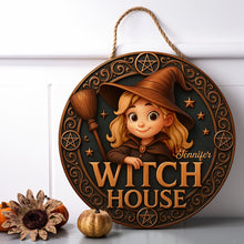 Load image into Gallery viewer, "Enchant Your Space with a Touch of Magic" - Witch House Wood Sign - Personalized Gift for Witch Lovers Wood Sign MagicInPrints