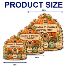 Load image into Gallery viewer, Personalized Wooden Sign Fall Pumpkin Gift for Grandma Grandpa