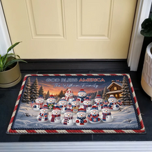 Load image into Gallery viewer, Personalized Snowman Family Doormat Unique Christmas Gift