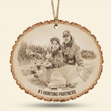 Load image into Gallery viewer, Celebrate Your Adventures: Custom Photo Engraved Wood Ornament - Personalized Gift for Hunting Lovers Ornament MagicInPrints