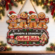 Load image into Gallery viewer, Personalized Gingerbread Family Wooden Sign Gift for Grandparents
