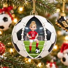 Load image into Gallery viewer, Personalized Acrylic Soccer Ornament Gift for Daughter - Unique Christmas Keepsake