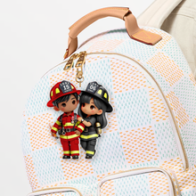 Load image into Gallery viewer, Personalized Firefighter Couple Keychain | Meaningful Valentine's Day Gifts for Couples Keychains PopCulturePrints