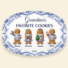 Load image into Gallery viewer, Grandma's Favorite Cookies - Personalized Christmas Gift Plate Plates PopCulturePrints