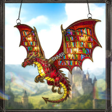 Load image into Gallery viewer, Ignite Your Imagination: Book Lover Dragon Suncatcher Ornament - Personalized Gift for Book Enthusiasts Ornament MagicInPrints