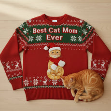 Best Cat Mom Custom Photo Gifts For Cat Lovers Ugly Sweater AOP Products MagicInPrints