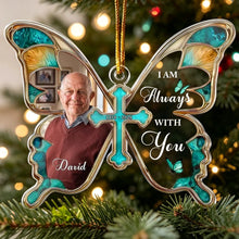 Load image into Gallery viewer, Personalized Teal Butterfly Acrylic Ornament Memorial Gift