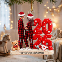 Load image into Gallery viewer, Personalized Acrylic Ornament Expecting Couple Baby Bump Gift