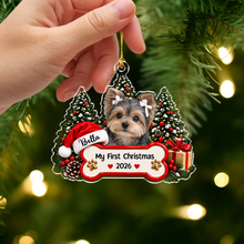 Load image into Gallery viewer, Personalized Pet Photo Acrylic Ornament My First Christmas Gift for Pet Parents