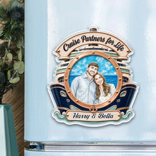 Load image into Gallery viewer, Personalized Acrylic Magnet Unique Couple Gift for Anniversary, Watercolor Travel Keepsake