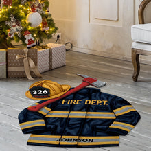 Load image into Gallery viewer, “Welcome Home, Firefighter!” - Personalized Fire Dept Doormat - Custom Gift for Firefighters, New Homeowners, and Public Service Heroes Doormat MagicInPrints