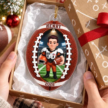 Load image into Gallery viewer, Personalized Acrylic Football Player Ornament Gift for Son